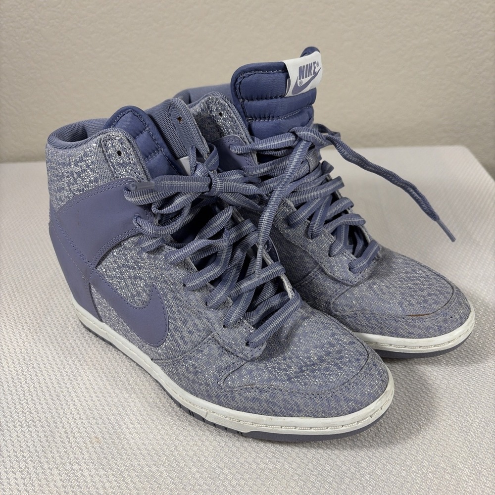Nike Women's Dunk Sky Hi Purple Violet Hidden‎ Wedge Sneakers Size 8 RARE